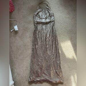 Christina Wu Champagne Sequin Dress